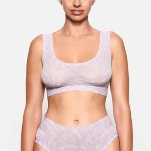 NWT SKIMS summer mesh bralette lilac swirl small